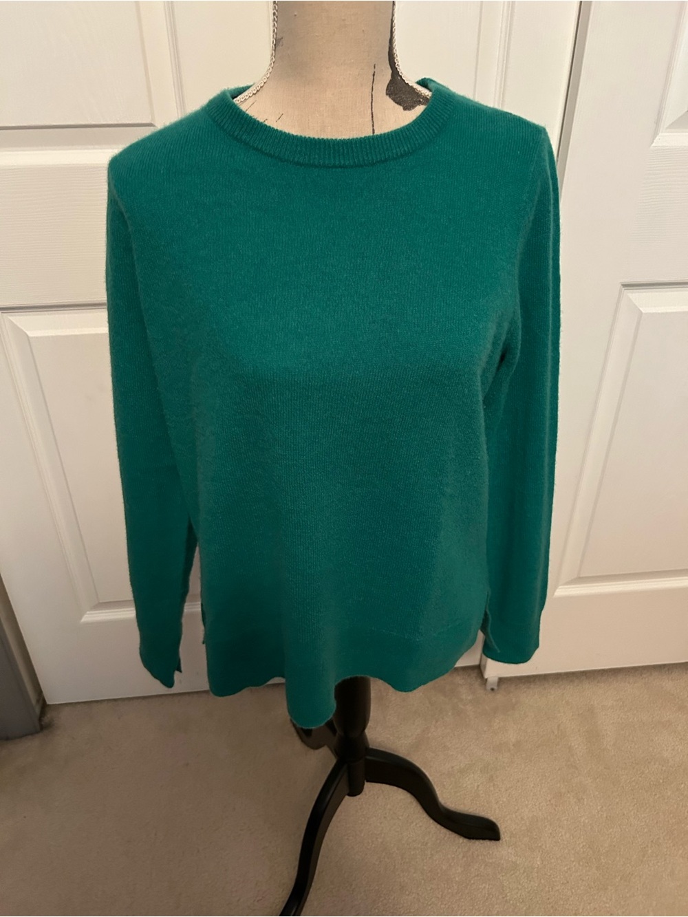 Halogen Emerald Green Crewneck Cashmere Sweater